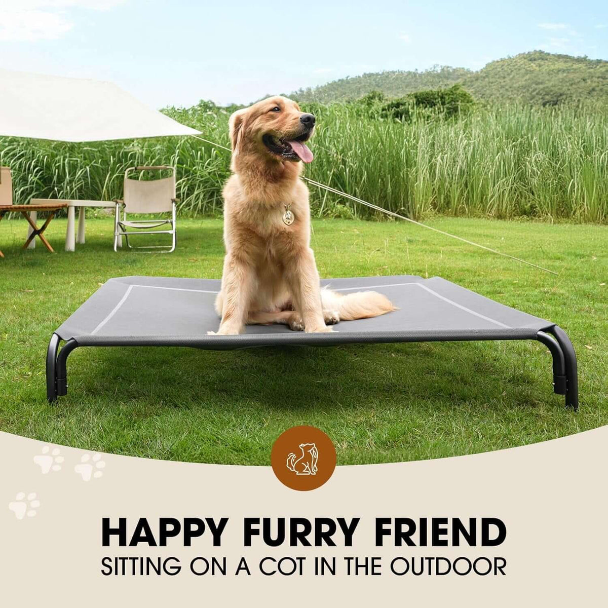 Elevated DogTAILSOFHOME Smart Wireless Pet Water Fountain 3L Cooling Bed