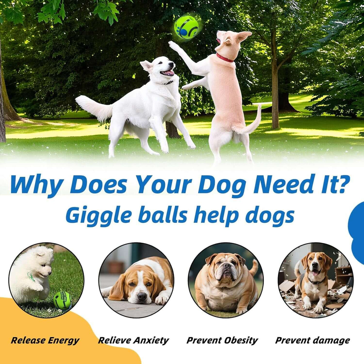 TAILSOFHOME Interactive Dog Treat Puzzle Ball | Trainer