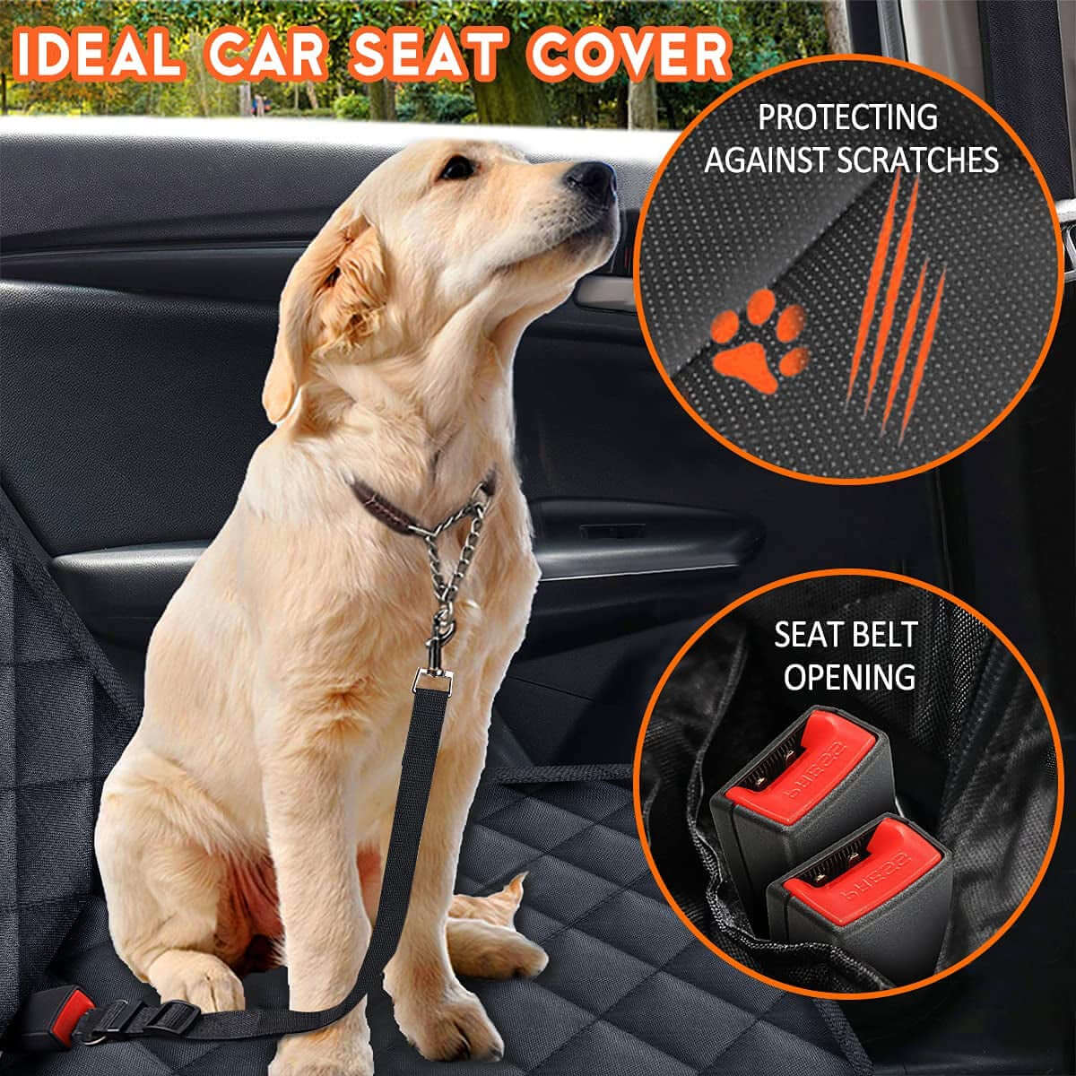 Dog Car Seat Cover, Back Seat Cover TAILSOFHOME transparent cat carrier backpack for small pets and puppiesfor Dogs Pet Car Seat Protector Waterproof Rear Seat Cover Durable Car Seat Cover, Fits Middle Armrest for Most Cars Suvs Trucks (53” Width)- Black