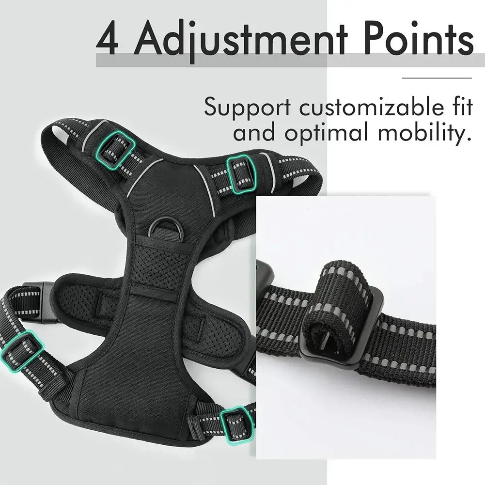 TAILSOFHOME No-Pull Reflective Adjustable Padded Dog Harness