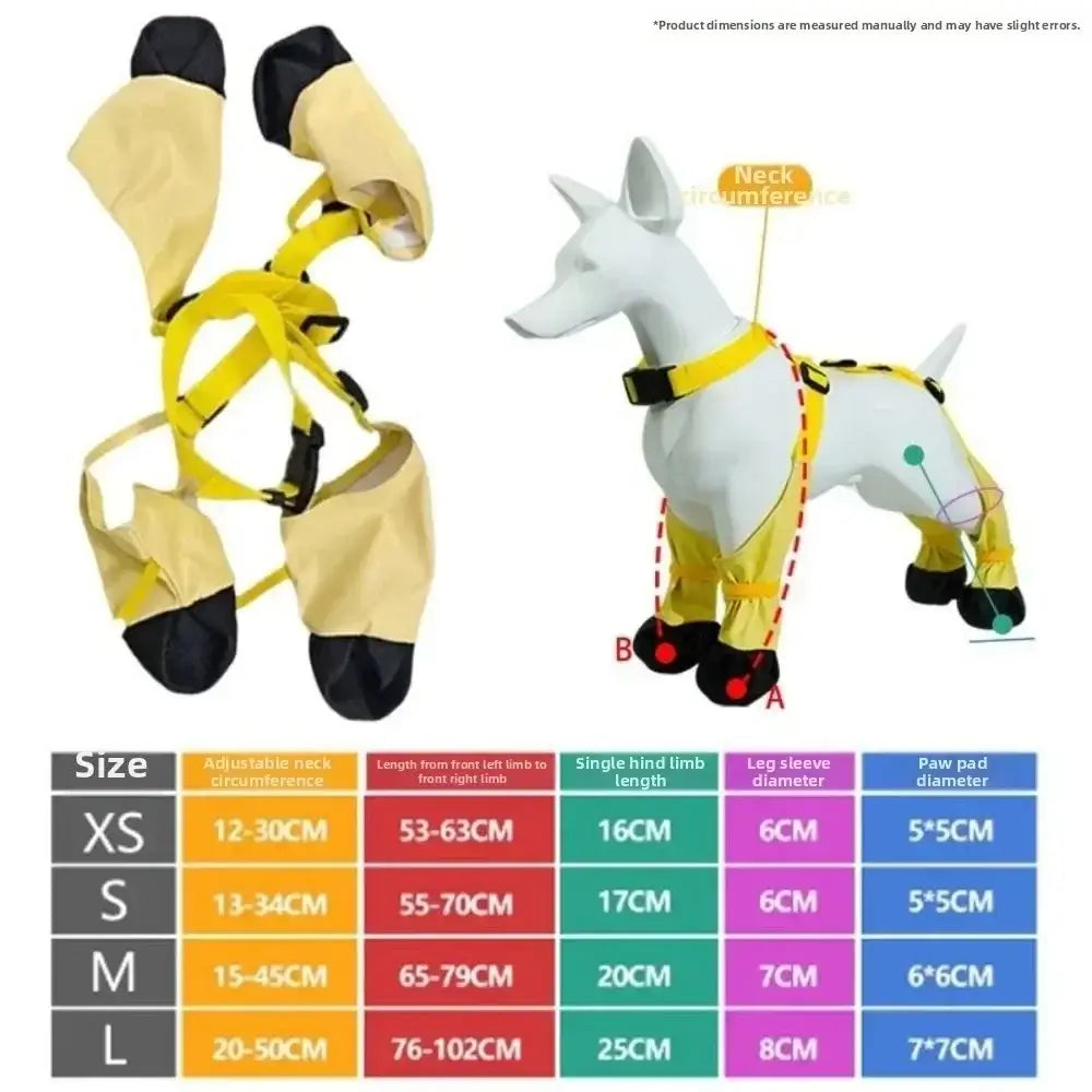 TAILSOFHOME Waterproof Adjustable Anti-Slip Dog Rain Boots