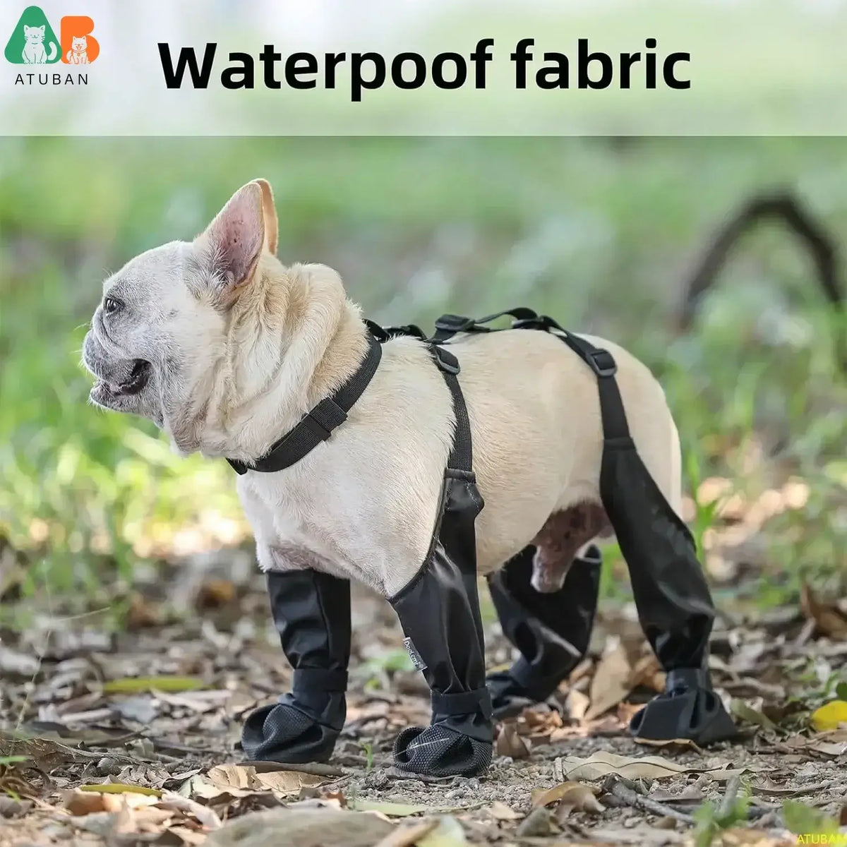 TAILSOFHOME Waterproof Anti-Slip Dog Boots with Rubber Sole