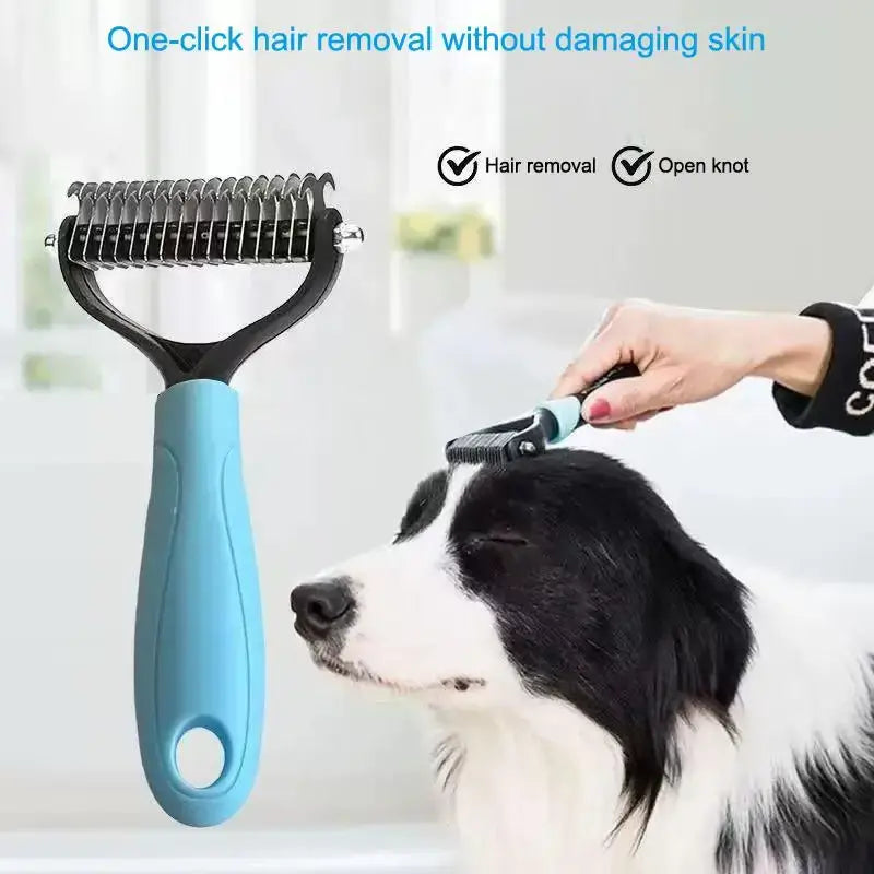 TAILSOFHOME Professional 2-Sided Deshedding Brush for Dogs and Cats
