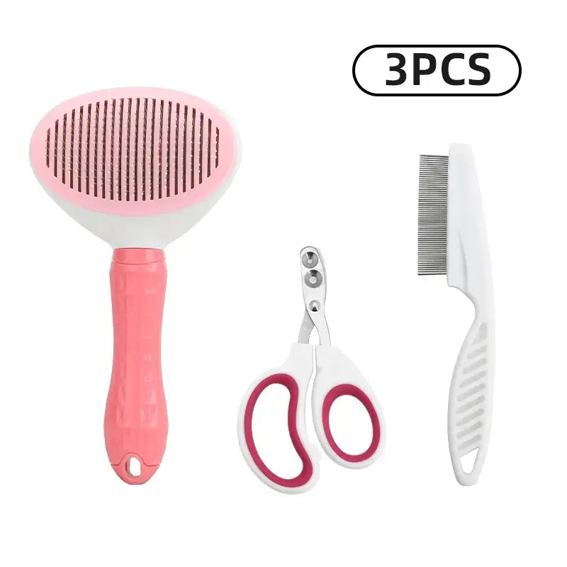 TAILSOFHOME 3-Piece Pet Grooming Kit with Massage Comb