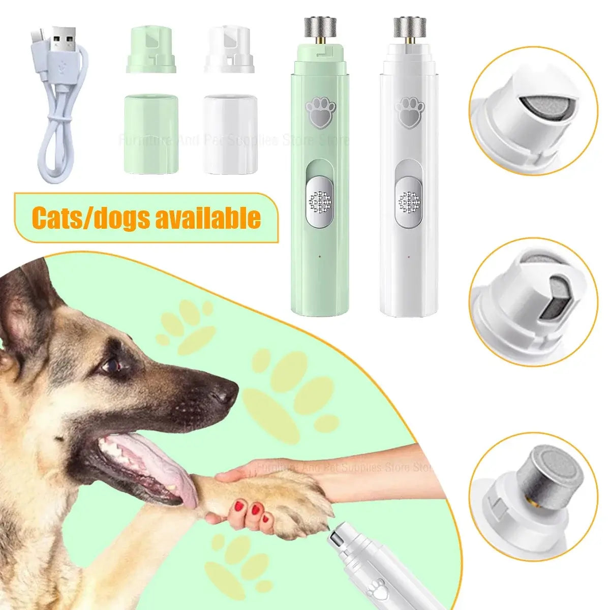 TAILSOFHOME USB Rechargeable Dog and Pet Nail Grinder
