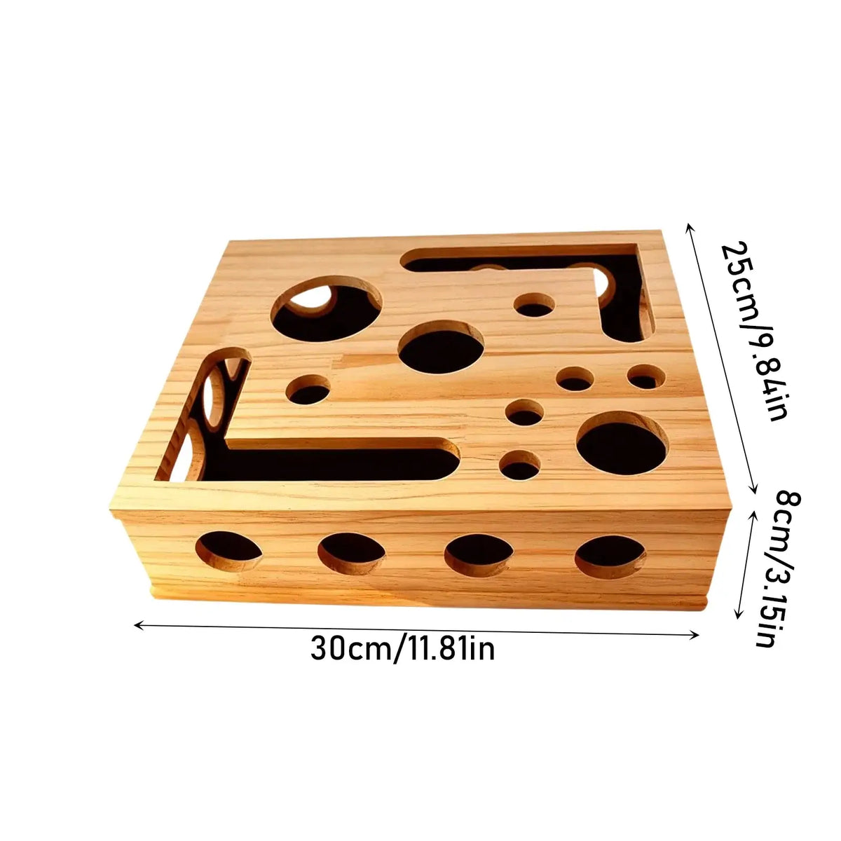 TAILSOFHOME Interactive Wooden Cat Maze Treat Dispenser Toy