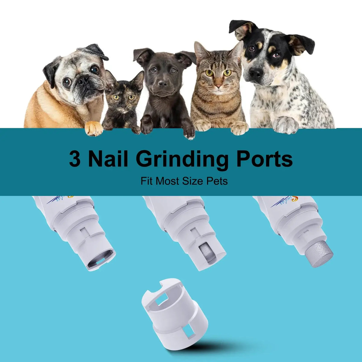 TAILSOFHOME USB Rechargeable 2-Speed Dog Nail Grinder