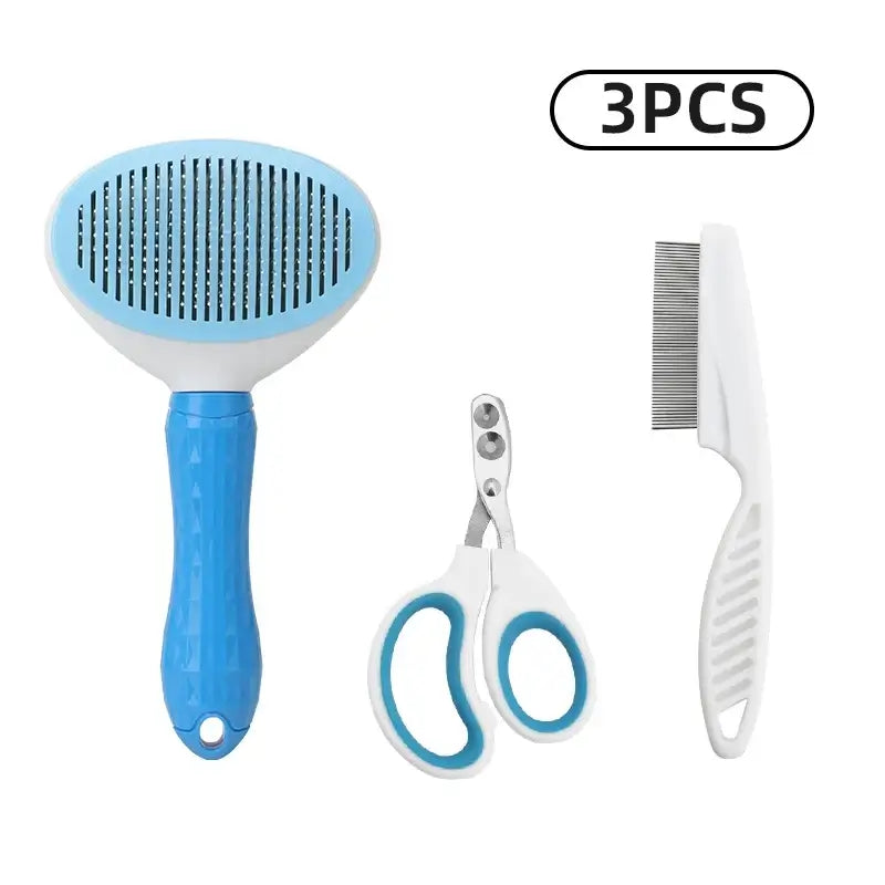 TAILSOFHOME 3-Piece Pet Grooming Kit with Massage Comb