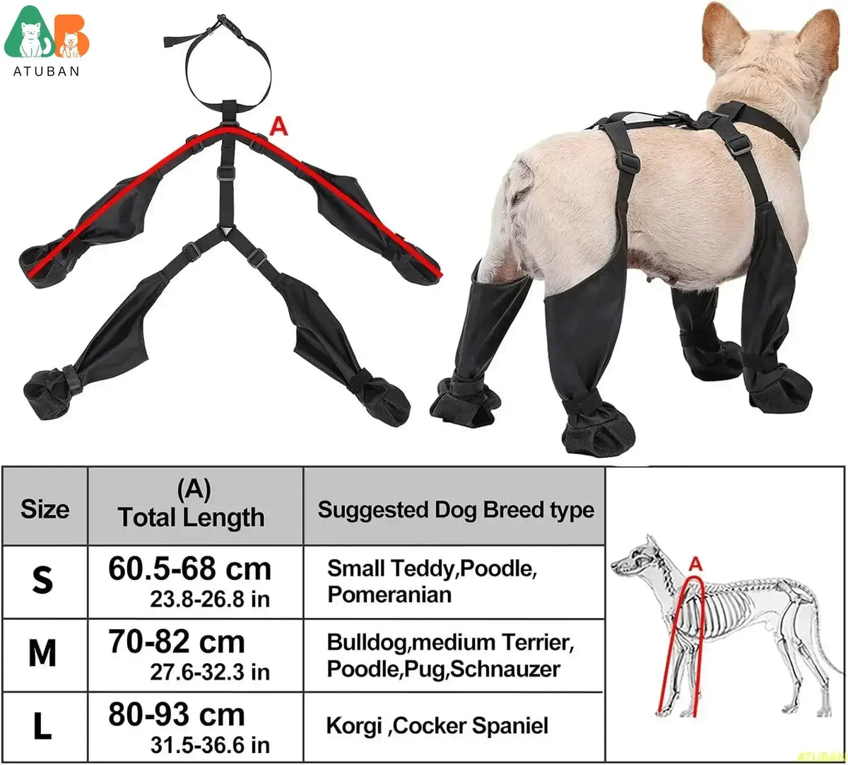 TAILSOFHOME Waterproof Anti-Slip Dog Boots with Rubber Sole