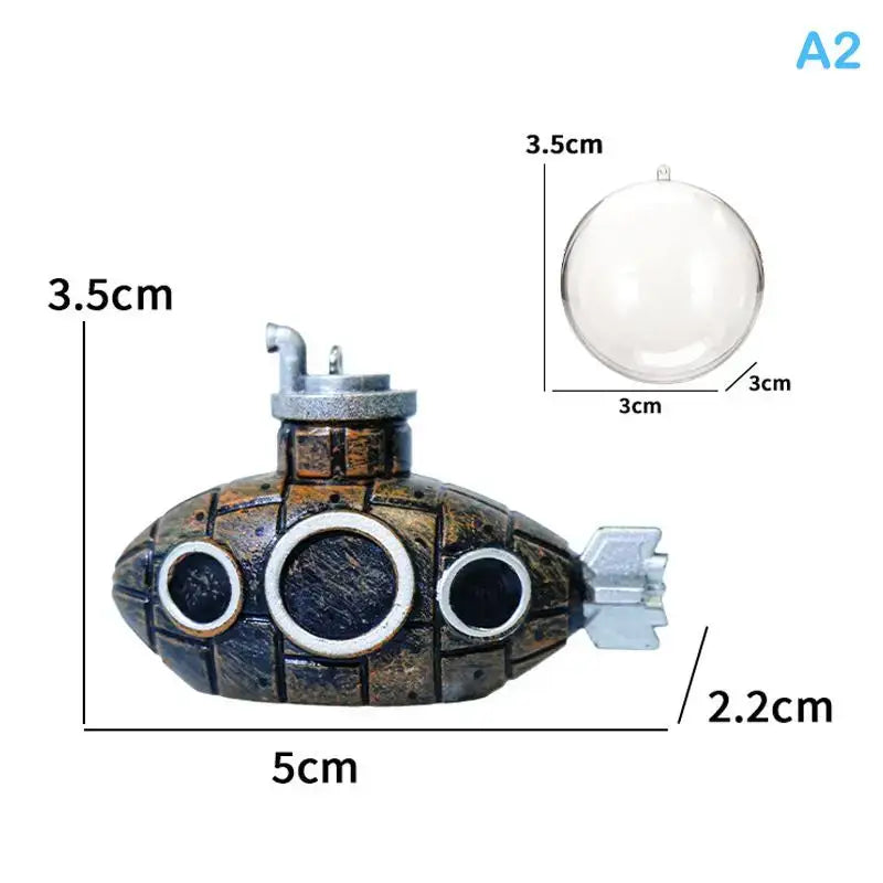 TAILSOFHOME Vintage Aquarium Shipwreck Resin Boat Decoration