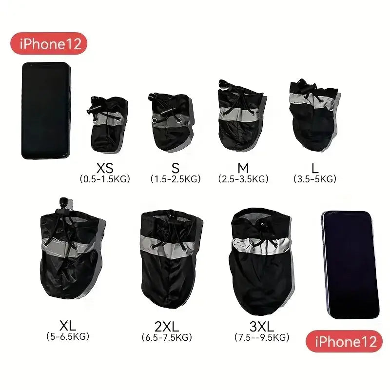 TAILSOFHOME 4-Piece Water-Resistant Dog Rain Boots