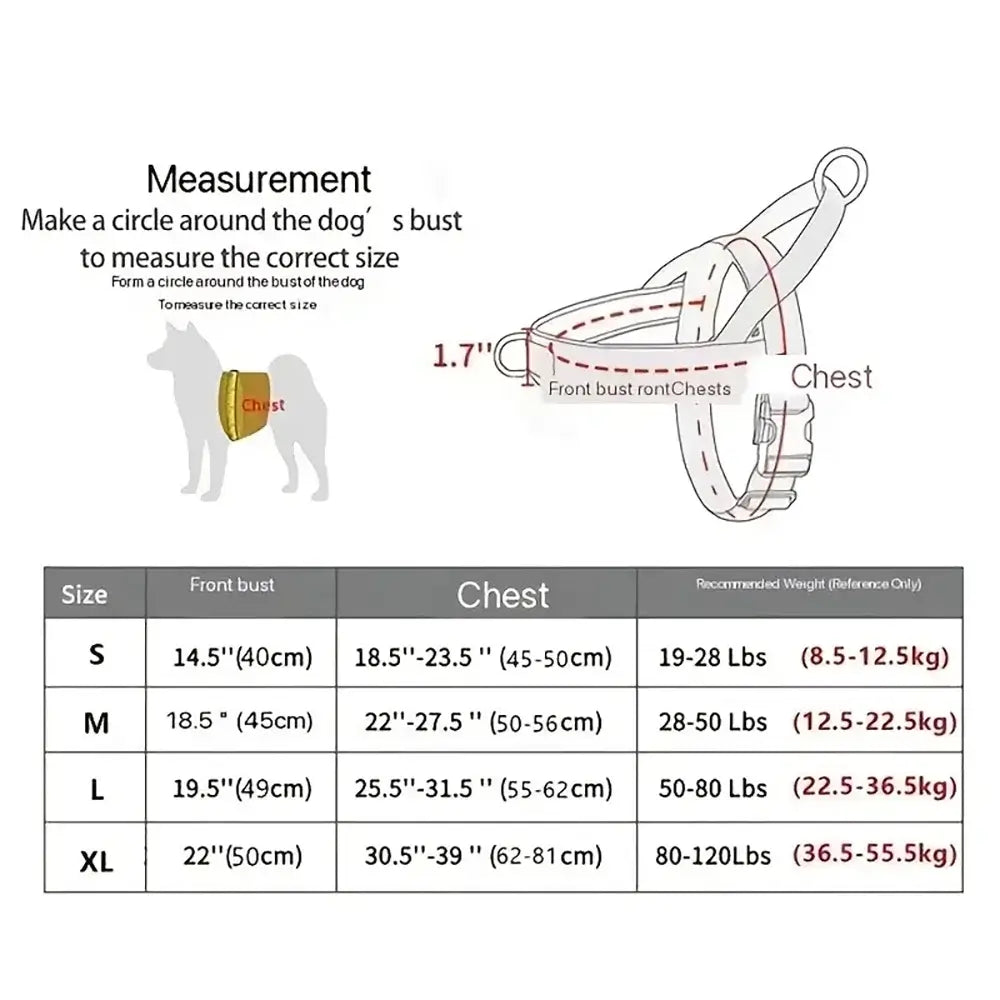 TAILSOFHOME 1000D Tactical Anti-Pull Dog Harness for Large Dogs
