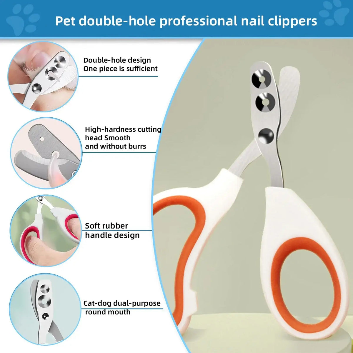 TAILSOFHOME 3-Piece Pet Grooming Kit with Massage Comb