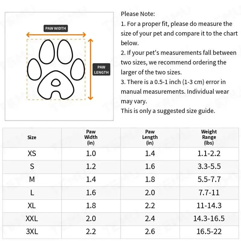 TAILSOFHOME 4-Piece Water-Resistant Dog Rain Boots