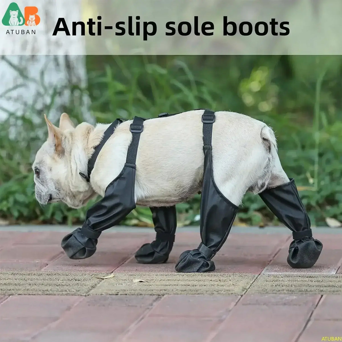 TAILSOFHOME Waterproof Anti-Slip Dog Boots with Rubber Sole