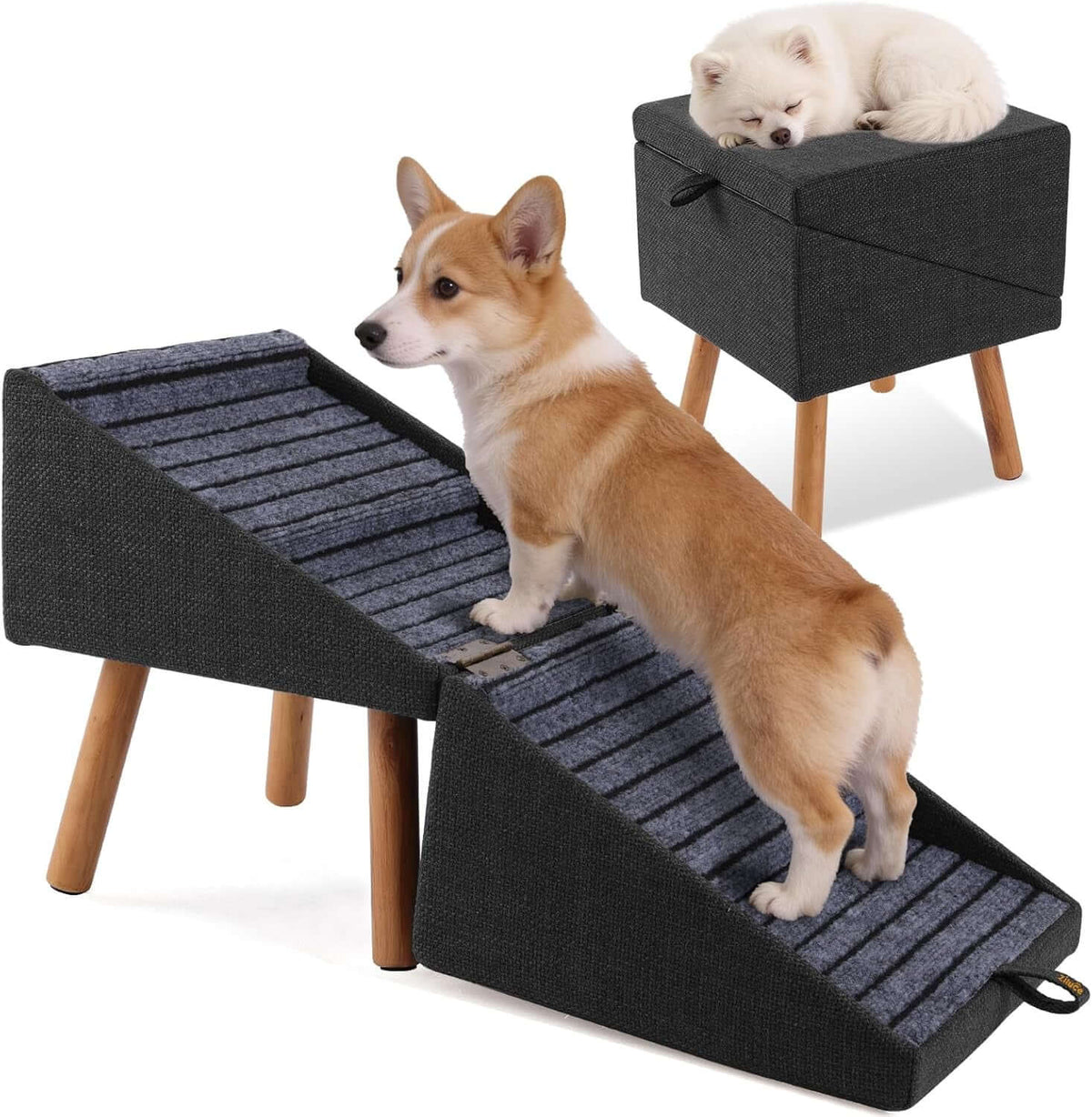 Foldable 2-in-1 Dog StairsTAILSOFHOME cozy hanging hammock bed for hamsters, rats and guinea pigs