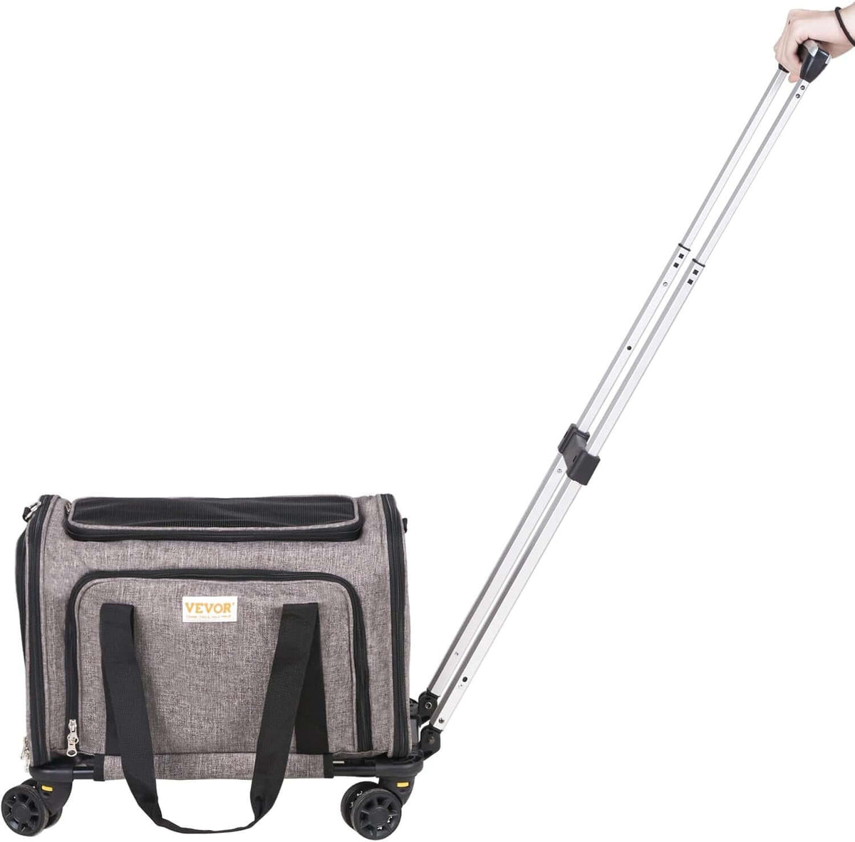 TAILSOFHOME Cat Carrier with Wheels for Travel and Transport