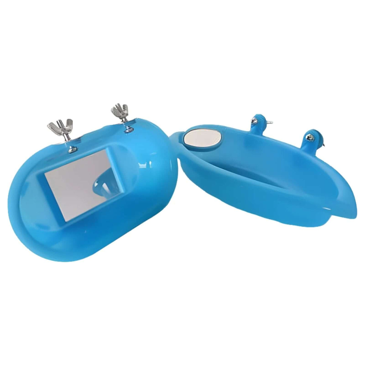 Bird Bath Tub Bowl Basin HangingTAILSOFHOME transparent cat carrier backpack for small pets and puppies Birdbath Toy Pet Parrot Budgie Parakeet Cockatiel Cage Water Shower Food Feeder with Mirror Pet Supplies