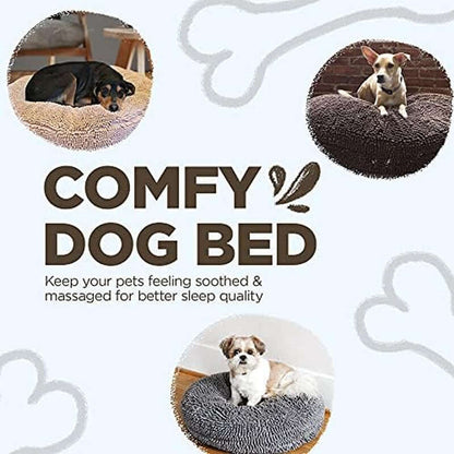 Soggy Doggy Super Snoozer Dog BeTAILSOFHOME transparent cat carrier backpack for small pets and puppiesd - Microfiber Chenille round Bed for Dogs - Moisture Wicking Comfort - Removable Washable Cover (Dark Chocolate, Extra-Large 42”X42”X7”)