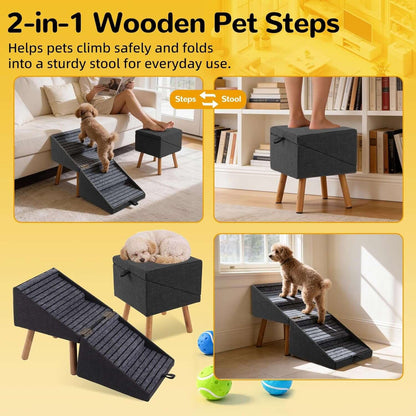 Foldable 2-in-1 Dog StairsTAILSOFHOME cozy hanging hammock bed for hamsters, rats and guinea pigs