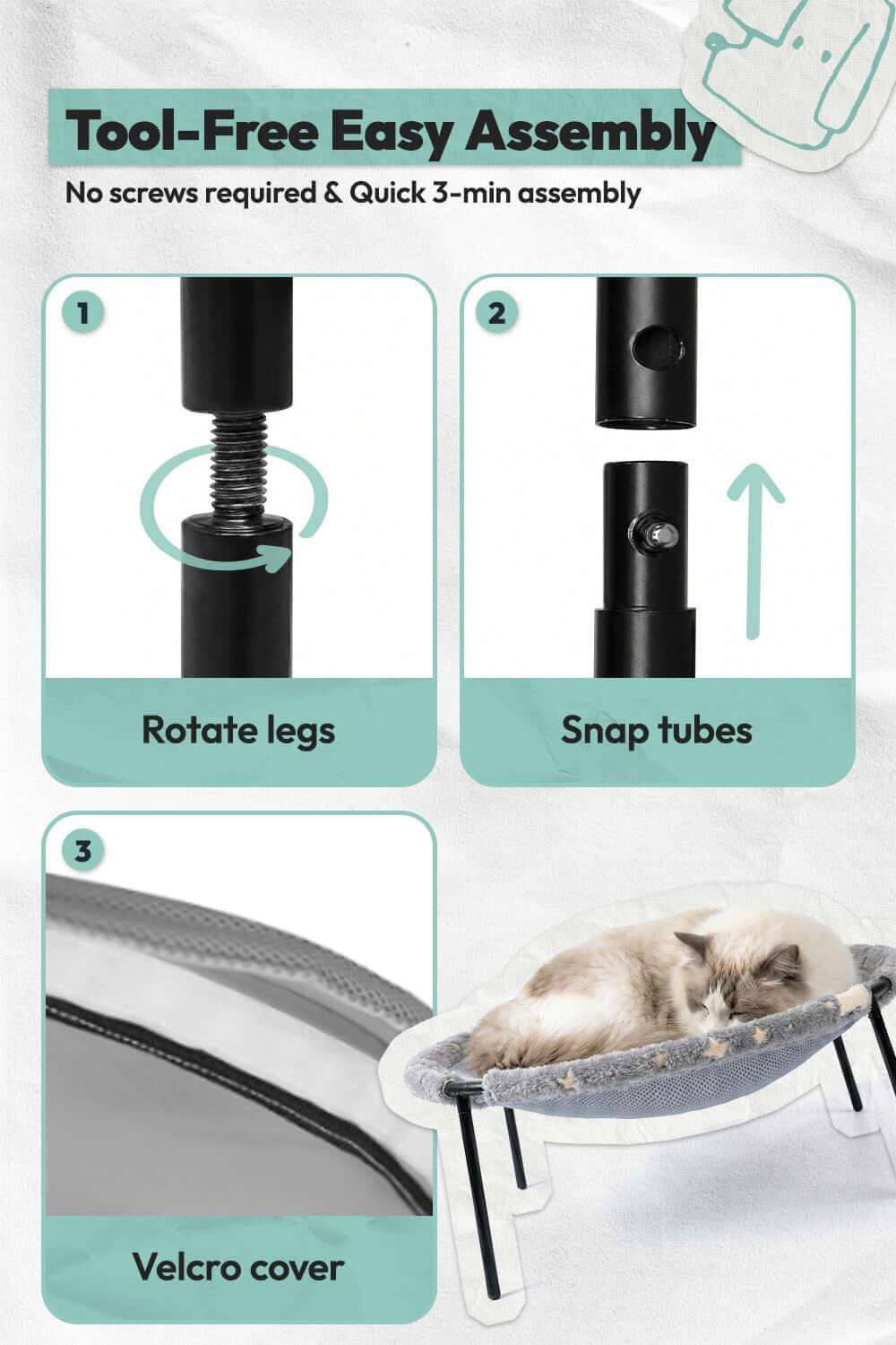 Elevated GTAILSOFHOME transparent cat carrier backpack for small pets and puppieslow-In-The-Dark Cat Bed