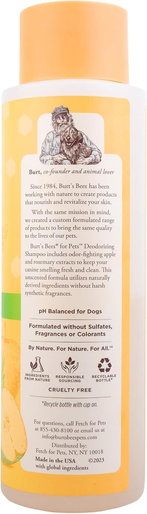 Deodorizing Dog Shampoo Apple Rosemary 95 Percent Natural Ph Balanced Sulfate-Free Smelly Dogs 16 FL OZ 2 Pack