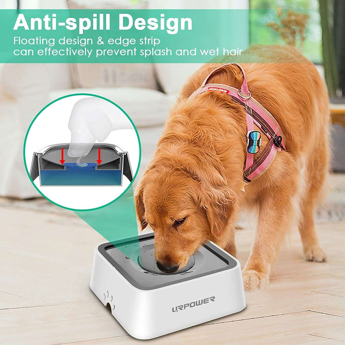 2.5L Dog Water Bowl 85OTAILSOFHOME transparent cat carrier backpack for small pets and puppiesz Large Capacity Dog Bowls No Spill Pet Water Dispenser for Messy Drinkers Splash Proof Slow Feeder Vehicle Carried Travel Bowl for Dogs, Cats &amp;Pets