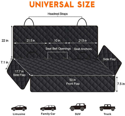 Dog Car Seat Cover, Back Seat CovTAILSOFHOME transparent cat carrier backpack for small pets and puppieser for Dogs Pet Car Seat Protector Waterproof Rear Seat Cover Durable Car Seat Cover, Fits Middle Armrest for Most Cars Suvs Trucks (53” Width)- Black