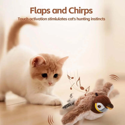 FlutterChirp Cat Toy TAILSOFHOME FlutterChirp Rechargeable Flapping Bird Cat Toy– Rechargeable Flapping Bird with Catnip &amp; Realistic Sounds