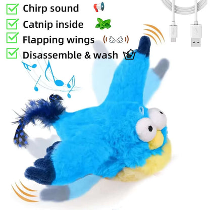 FlutterChirp Cat Toy TAILSOFHOME FlutterChirp Rechargeable Flapping Bird Cat Toy– Rechargeable Flapping Bird with Catnip &amp; Realistic Sounds