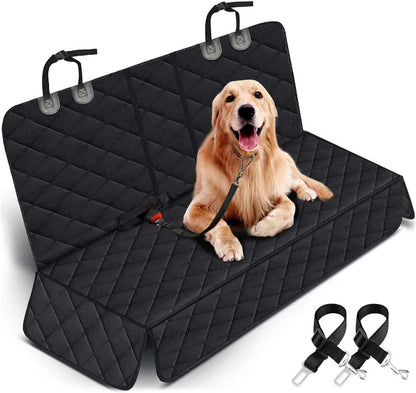 Dog Car Seat Cover, Back Seat Cover foTAILSOFHOME transparent cat carrier backpack for small pets and puppiesr Dogs Pet Car Seat Protector Waterproof Rear Seat Cover Durable Car Seat Cover, Fits Middle Armrest for Most Cars Suvs Trucks (53” Width)- Black