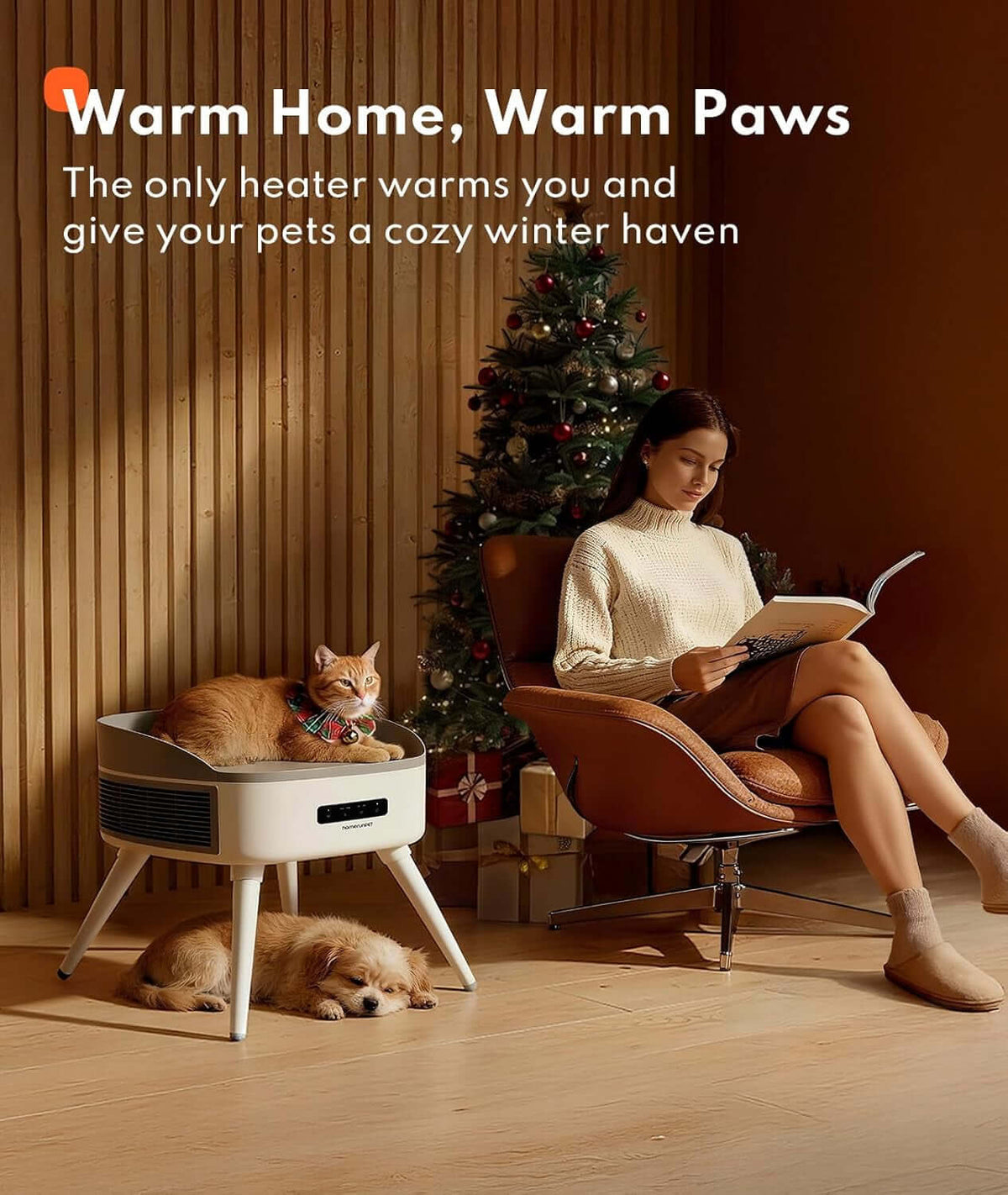 Pet Heated Cat BTAILSOFHOME Smart Wireless Pet Water Fountain 3Led Heater