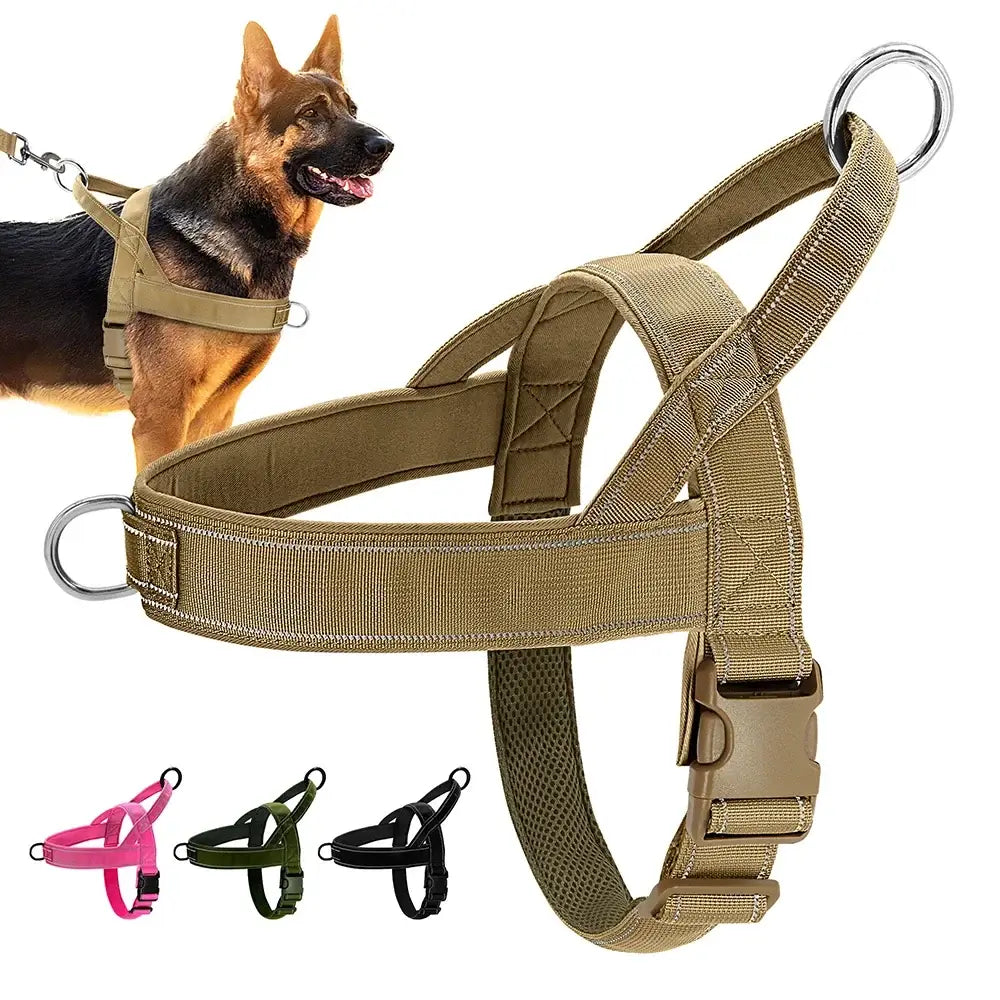 TAILSOFHOME No-Pull Reflective Nylon Dog Harness with Handle