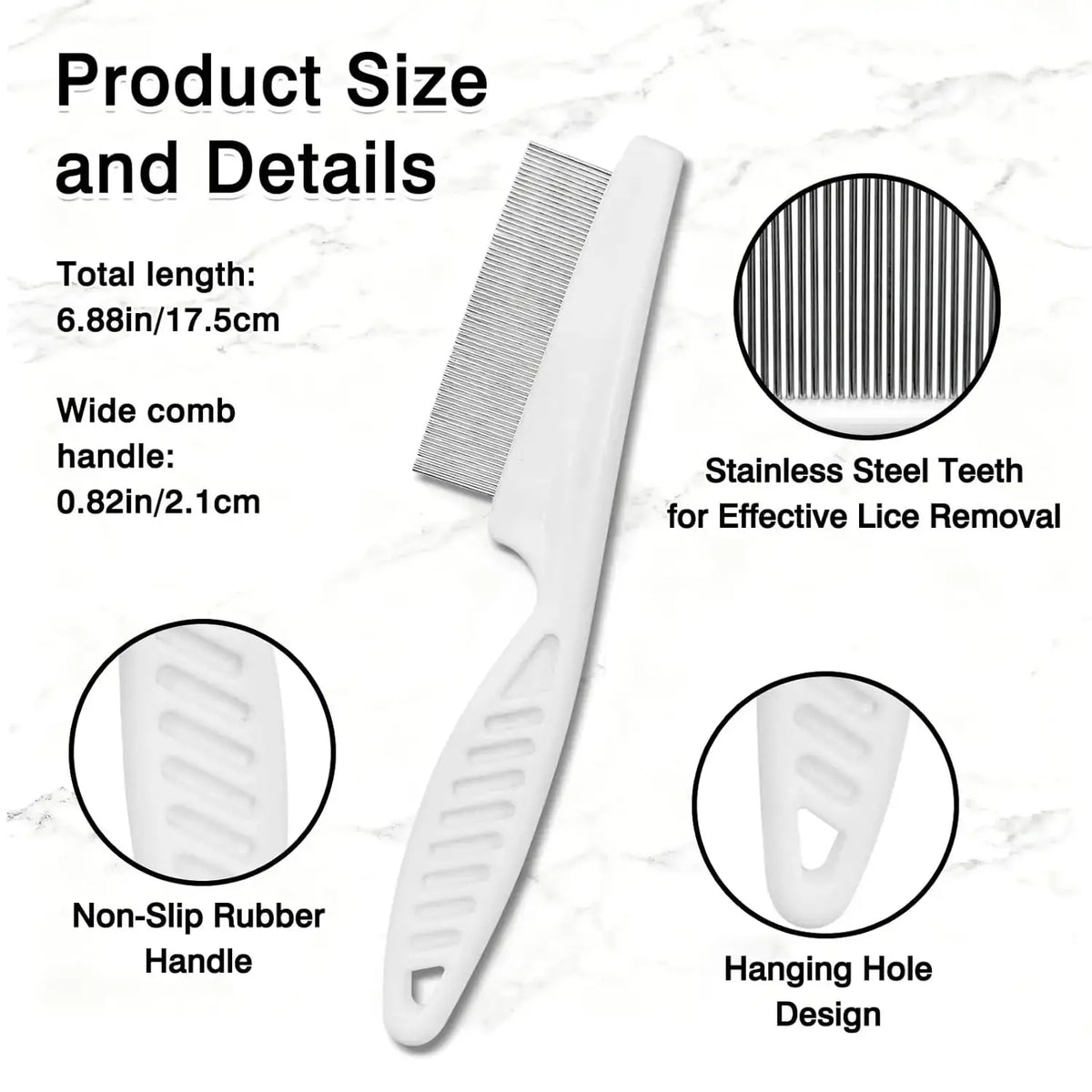 TAILSOFHOME 3-Piece Pet Grooming Kit with Massage Comb