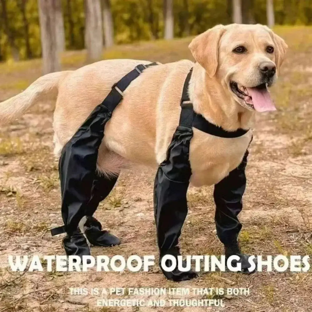 TAILSOFHOME Waterproof Adjustable Anti-Slip Dog Rain Boots