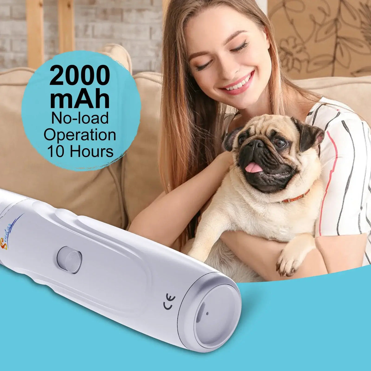 TAILSOFHOME USB Rechargeable 2-Speed Dog Nail Grinder
