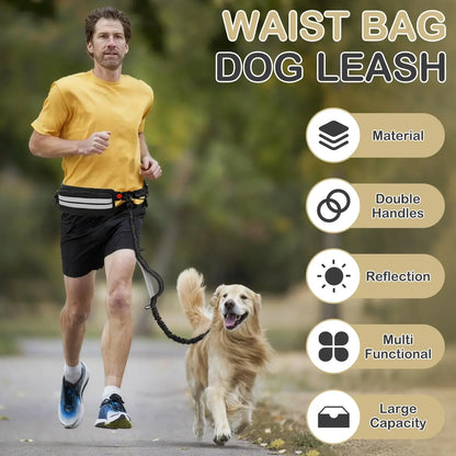 TAILSOFHOME Hands-Free Reflective Dog Leash with Waist Bag