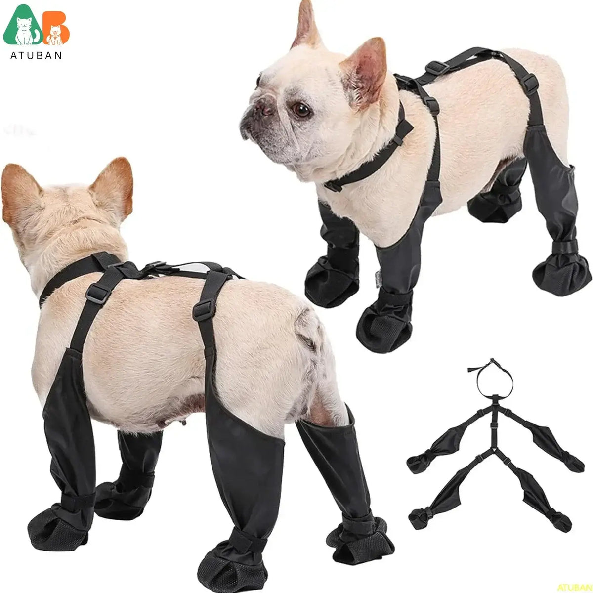 TAILSOFHOME Waterproof Anti-Slip Dog Boots with Rubber Sole