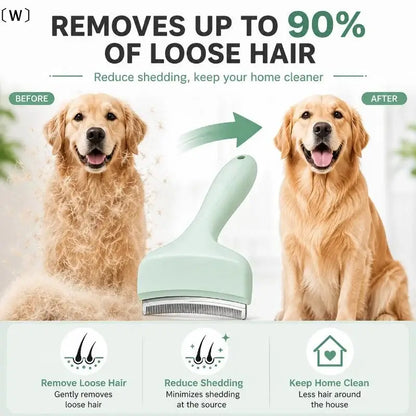 TAILSOFHOME Pet Deshedding Brush for Dogs and Cats