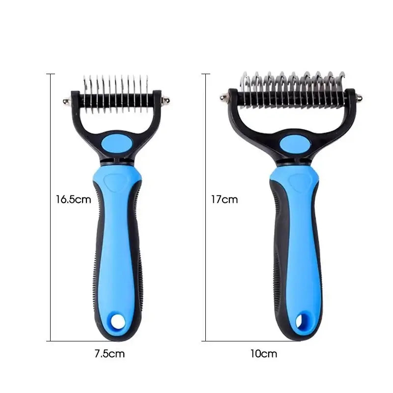 TAILSOFHOME Two-Sided Stainless Steel Pet Deshedding Brush