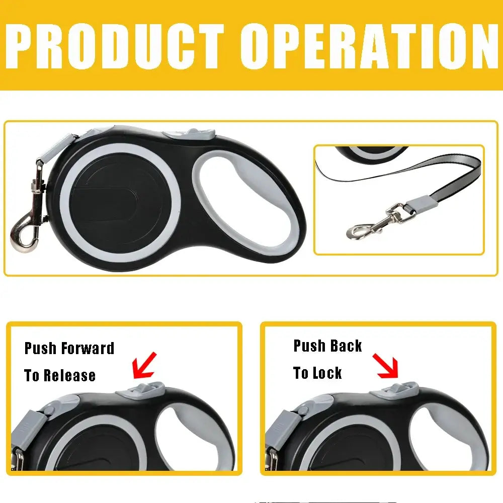 TAILSOFHOME 5m/8m Retractable Nylon Dog Leash for Walking