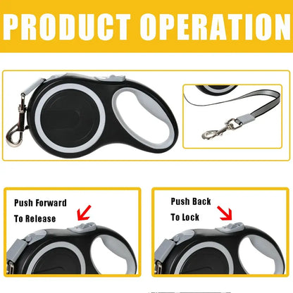 TAILSOFHOME 5m/8m Retractable Nylon Dog Leash for Walking