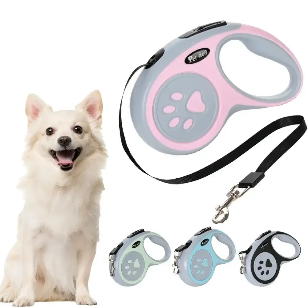 TAILSOFHOME Retractable Nylon Dog Leash with One-Click Brake
