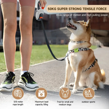 TAILSOFHOME 26-Ft Retractable Dog Leash with Bag Holder