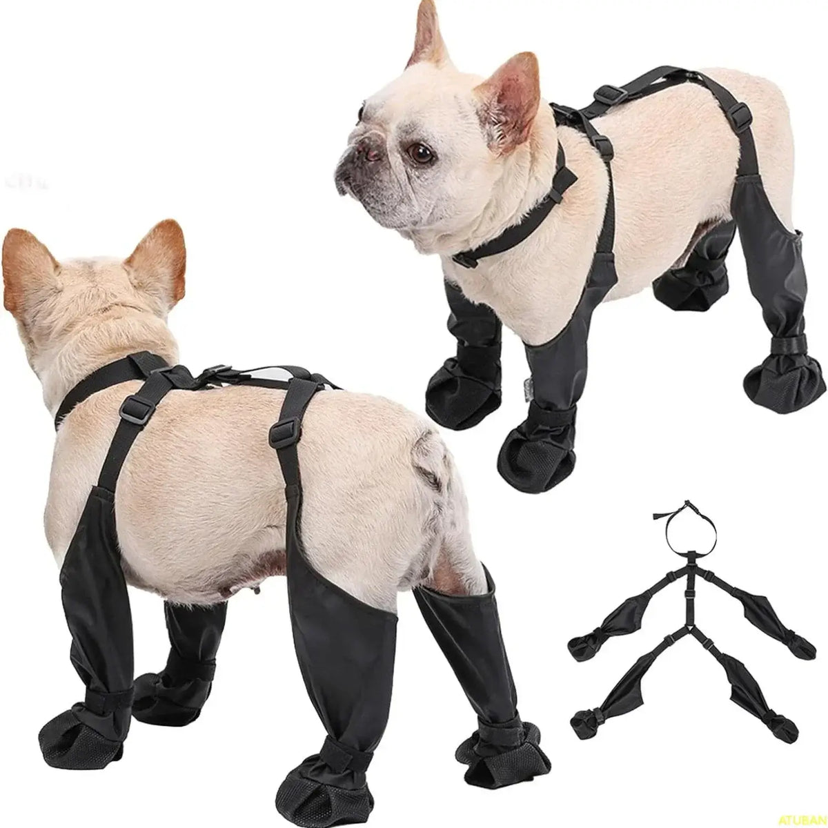 TAILSOFHOME Waterproof Anti-Slip Dog Boots with Rubber Sole