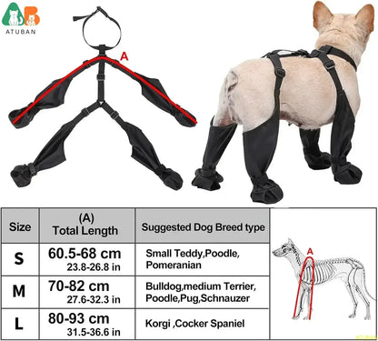 TAILSOFHOME Waterproof Anti-Slip Dog Boots with Rubber Sole