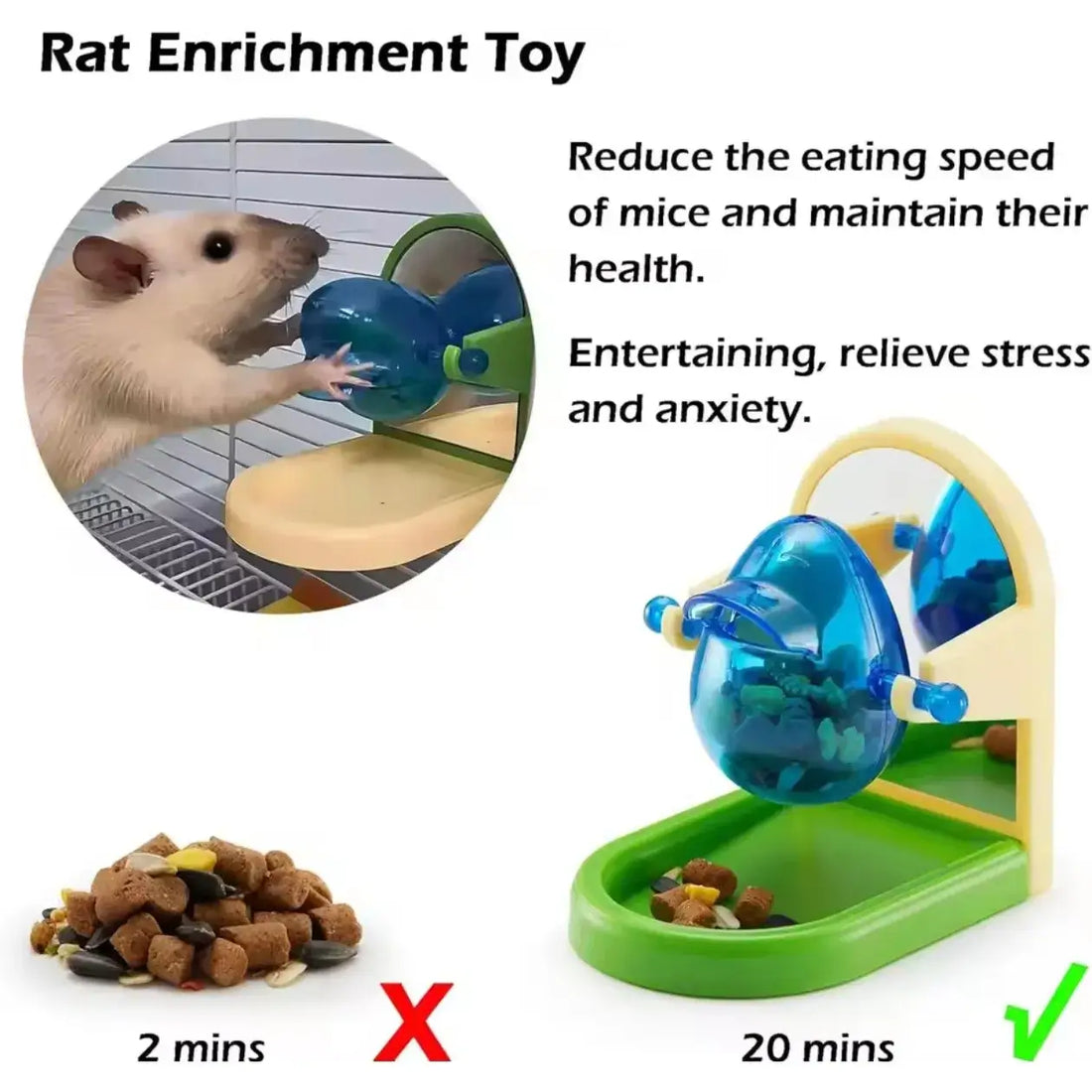 TAILSOFHOME Interactive Rat Enrichment Foraging Puzzle Toy