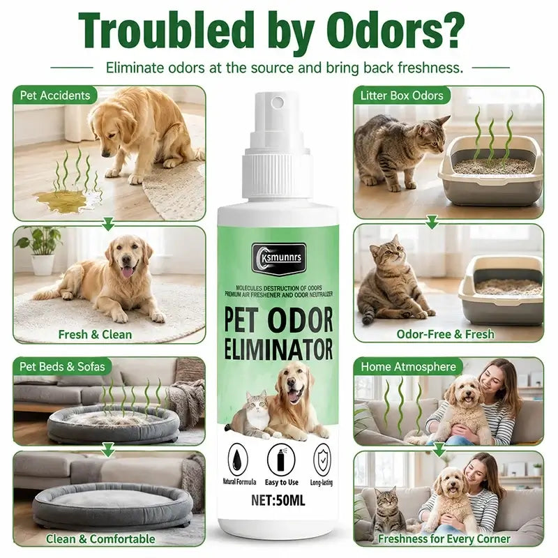 TAILSOFHOME Pet Odor Removal Deodorizer Spray for Dogs and Cats