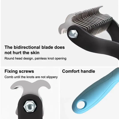 TAILSOFHOME Professional 2-Sided Deshedding Brush for Dogs and Cats
