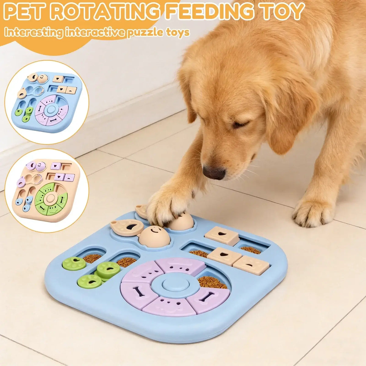 TAILSOFHOME Interactive Dog Puzzle Treat Slow Feeder